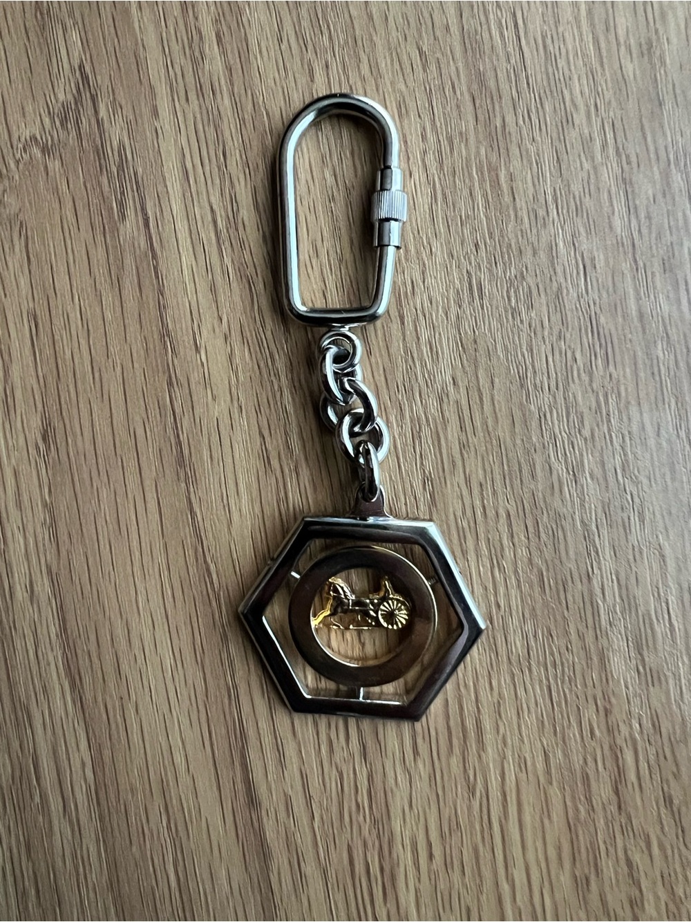 Celine Two Tone Horse and Carriage Keyring